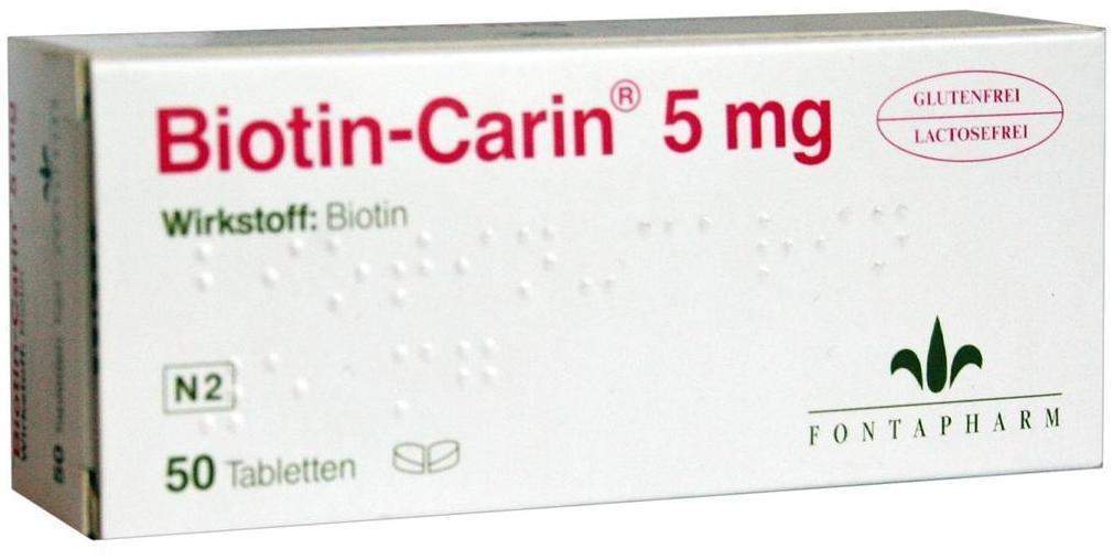 Biotin-Carin® 5mg lactose-glutenfrei 50 Tbl.