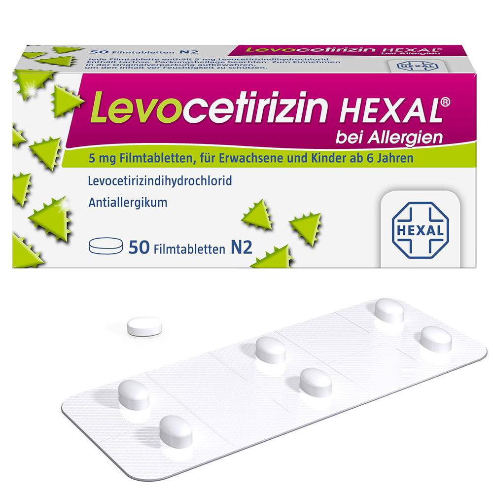 Levocetirizin HEXAL® bei Allergien 5 mg 50 Filmtabletten