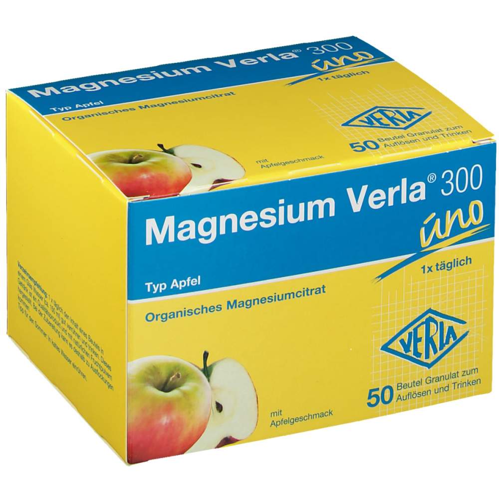 Magnesium Verla® 300 uno Apfel Granulat 50 Btl.
