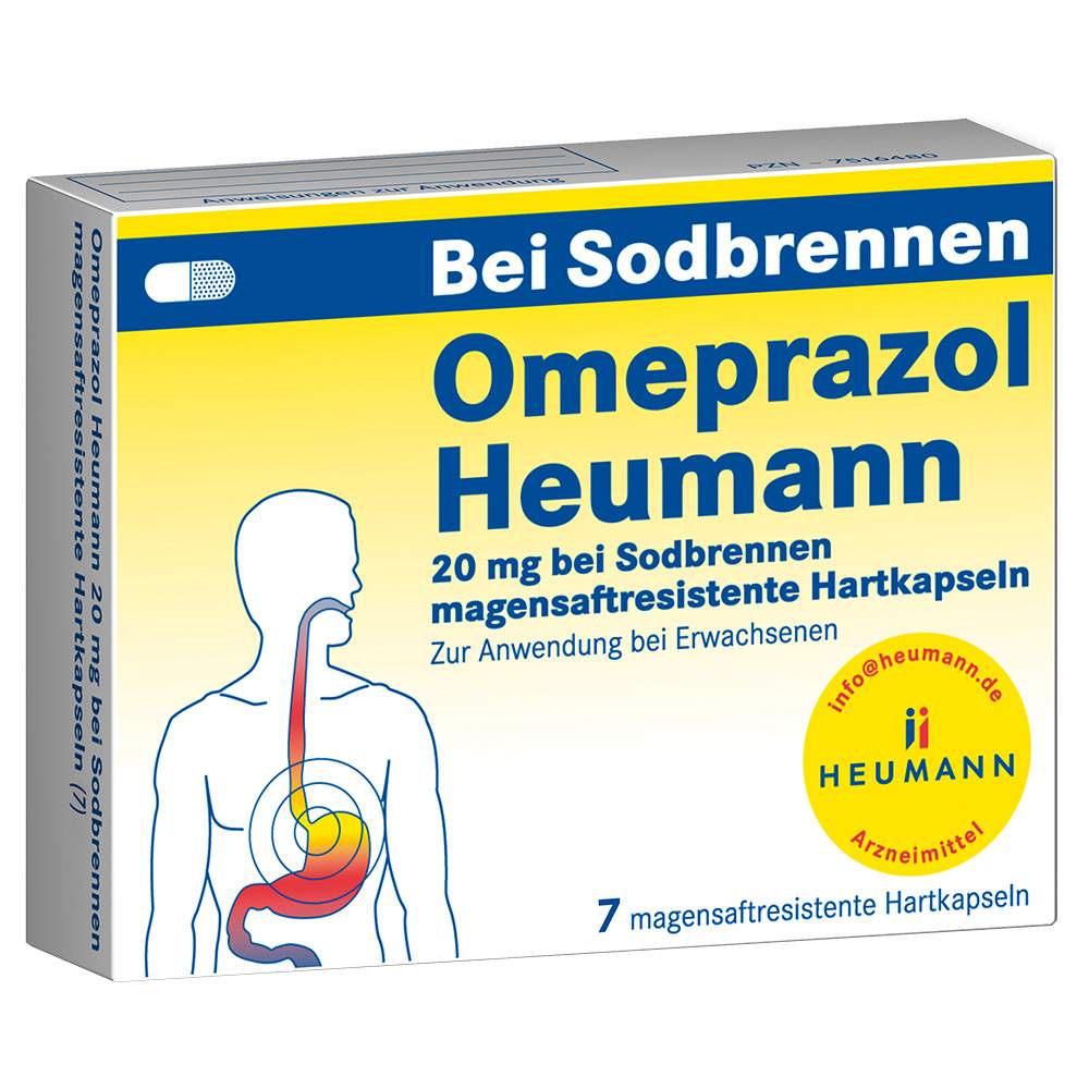 Omeprazol Heumann 20mg b. Sodbrennen 7 msr. Hartkaps.