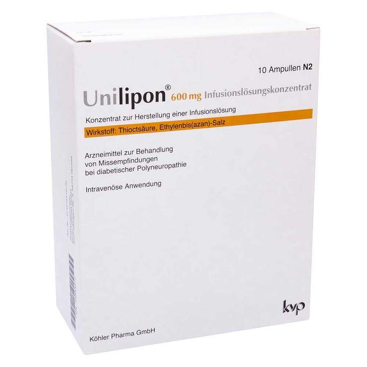 Unilipon 600 mg Infusionslösungskonz. 10Amp.