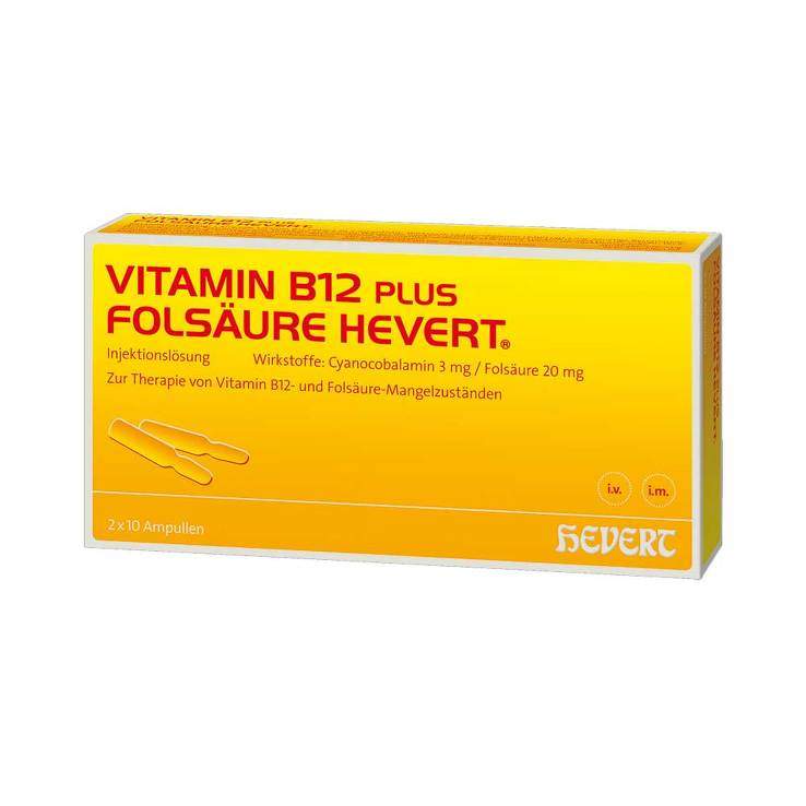 Vitamin B12-Hevert plus Folsäure 2x10 Amp.