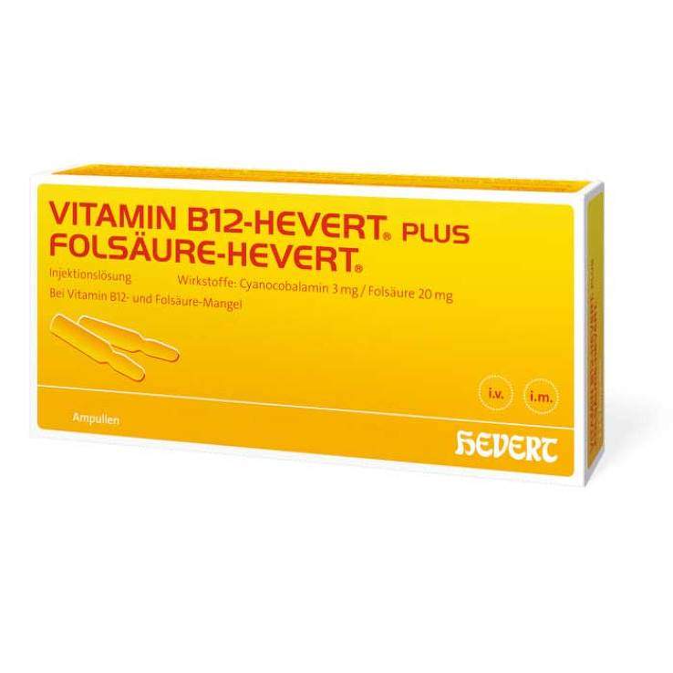 Vitamin B12-Hevert plus Folsäure 2x100 Amp.