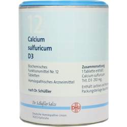Biochemie DHU 12 Calcium sulfur. D3 1000 Tbl.