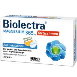 Biolectra Magnesium 365 mg fortissimum 20 Brausetabletten Orangengeschmack