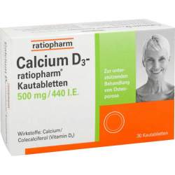 Calcium D3-ratiopharm® 500 mg/440 I.E. 30 Kautbl.