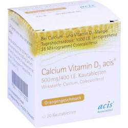 Calcium Vitamin D3 acis® 500mg/400 I.E. 20 Kautbl.