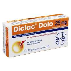 Diclac® Dolo 25mg 10 überzog. Tbl.