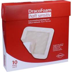 DracoFoam Haft sensitiv Schaumstoffverband 12,5 x12,5cm 10 Stück
