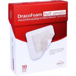 DracoFoam Haft sensitiv Schaumstoffverband 7,5 x 7,5cm 10 Stück