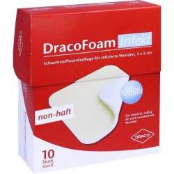 DracoFoam Infekt Schaumstoffverband für infizierte Wunden 5x 5 cm 10 Stück