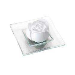 DUFTSTEIN Rosenblüte Glasteller transparent