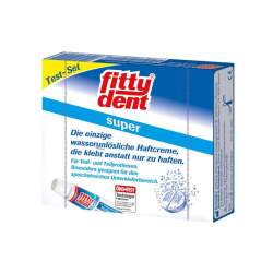 FITTYDENT super Haftcreme Test-Set 10g+4 Rein.Tab.