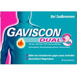 Gaviscon® Dual 250 mg / 106,5 mg / 187,5 mg 80 Kautabletten