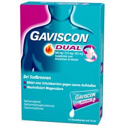 Gaviscon Dual 500mg/213mg/325mg 12x10 ml