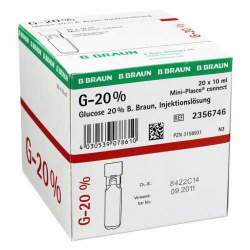 Glucose 20% Braun Mini Plasco connect 20x10ml Amp.