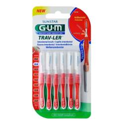 GUM TRAV-LER 0,8mm Kerze rot Interdental+6Kappen