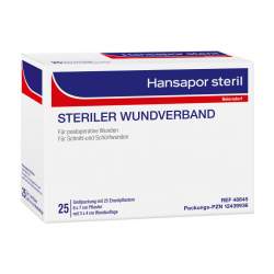 HANSAPOR steril Wundverband 25x 6 cm x 7 cm Wundauflage: 3x 4 cm