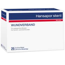 HANSAPOR steril Wundverband 25x 8 cm x 10 cm Wundauflage: 4x 6 cm