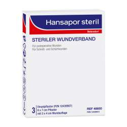 HANSAPOR steril Wundverband 3x 6 cm x 7 cm Wundauflage: 3x 4 cm