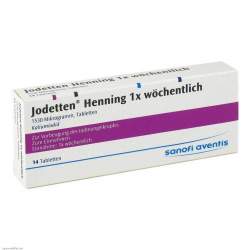 Jodetten® Henning 1x wöchentlich, 1530 Mikrogramm, 14 Tabletten