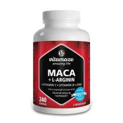 Maca hochdosiert + L-Arginin + Vitamine + Zink 240 Kaps.