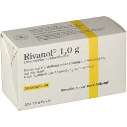 Rivanol® 1,0 g, Pulver zur Herstellung einer Lösung zur Anwendung auf der Haut 20 Btl. 1,5 g