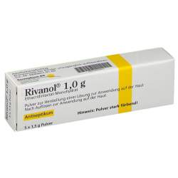 Rivanol® 1,0 g, Pulver zur Herstellung einer Lösung zur Anwendung auf der Haut 5 Btl. 1,5 g