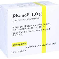 Rivanol® 1,0 g, Pulver zur Herstellung einer Lösung zur Anwendung auf der Haut 50 Btl. 1,5 g