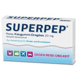 Superpep Reise Kaugummi-Dragees 20 mg 10 Kaugummis