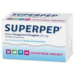 Superpep Reise Kaugummi-Dragees 20 mg 10 Kaugummis