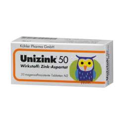 Unizink® 50 magensaftres. Tbl. 20 St.