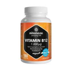 Vitamin B12 1.000 µg hochdosiert vegan 180 Tbl.