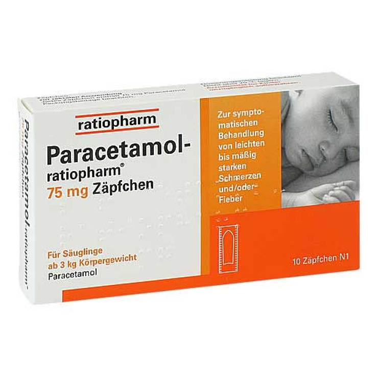 Paracetamol-ratiopharm® 75mg 10 Zäpf.
